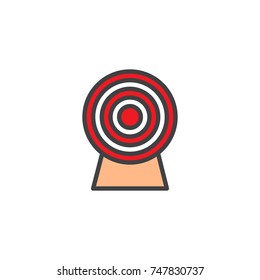 Target filled outline icon, line vector sign, linear colorful pictogram isolated on white. Aim symbol, logo illustration. Pixel perfect vector graphics