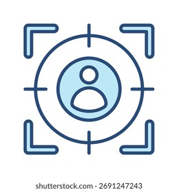 Ilustración vectorial de icono de contorno rellenado de destino
