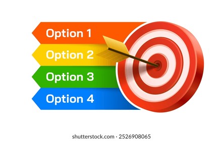 Target finance landing page, banner business 3d icon. Vector illustration