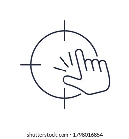 Target and Finger Snapping . Vector linear icon isolated on white background.