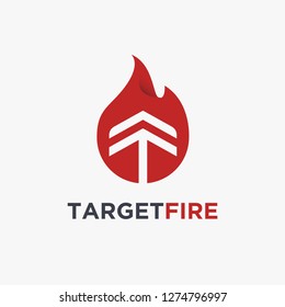 Target And Fire logo icon vector, hot arrow logo template on white background