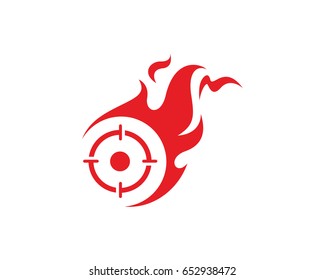 Target Fire Logo Template Design Vector, Emblem, Design Concept, Creative Symbol, Icon