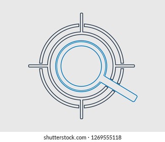 Target Fixing line Icon on gray background. 