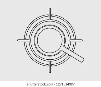Target Fixing line Icon on gray background. 