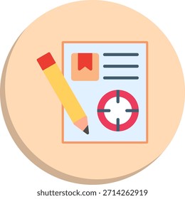 Icono de estilo de círculo plano de destino