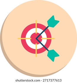 Icono de estilo de círculo plano de destino