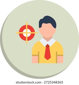 Icono de estilo de círculo plano de destino
