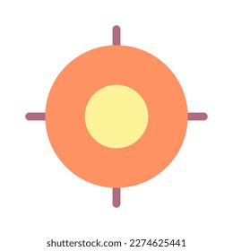 Icono de ui color plano de destino. Centrarse en el objetivo elegido. Objetivo de ajuste. Herramienta de marketing. Elemento simple relleno para la aplicación móvil. Pictograma sólido colorido. Ilustración RGB aislada por vectores