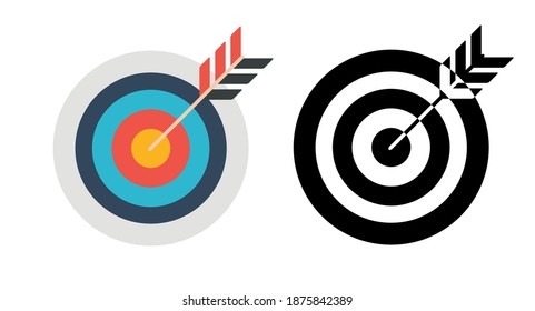 Target Flat Concept Icon Vector Illustration. Target Icon Image. Target Icon Sign.