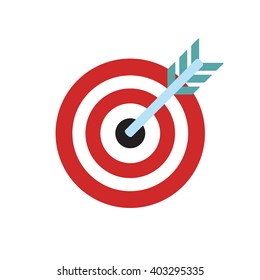 Target Flat Concept Icon Vector Illustration. 