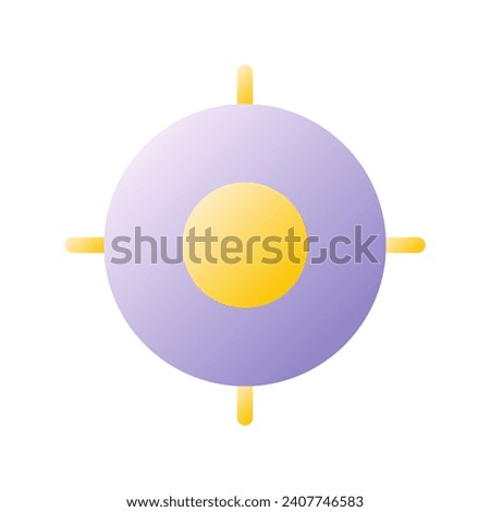 Target flat gradient two-color ui icon. Focus on chosen goal. Adjusting objective. Marketing tool. Simple filled pictogram. GUI, UX design for mobile application. Vector isolated RGB illustration
