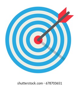 Target flat icon, business and dartboard, vector graphics, a coloful solid pattern on a white background, eps 10.