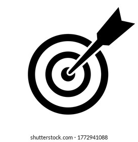 Icono plano de destino. Icono de tablero de anuncios. Símbolo de destino para marketing y negocios