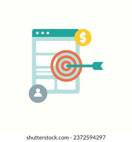 target flat icon, isolated icon in light background, perfect for website, blog, logo, graphic design, social media, UI, mobile app