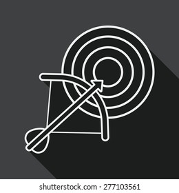 target flat icon with long shadow, line icon