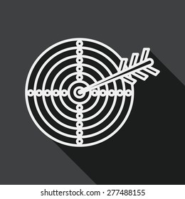 target flat icon with long shadow, line icon