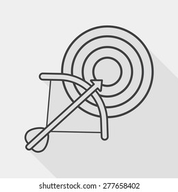 target flat icon with long shadow, line icon