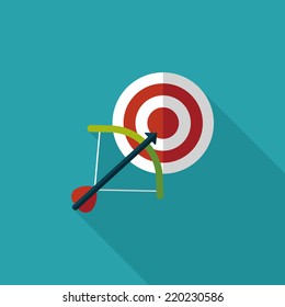 target flat icon with long shadow,eps10