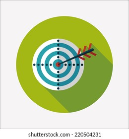 target flat icon with long shadow,eps10