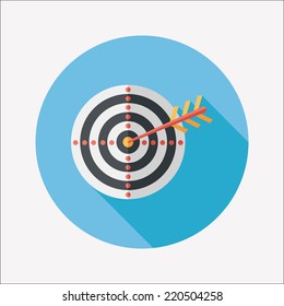 target flat icon with long shadow,eps10