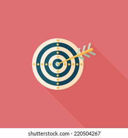 target flat icon with long shadow,eps10