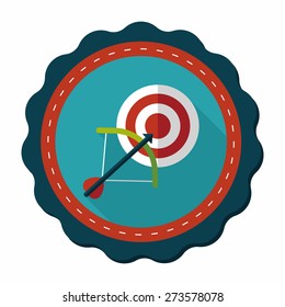 target flat icon with long shadow,eps10