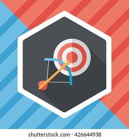 target flat icon with long shadow,eps10