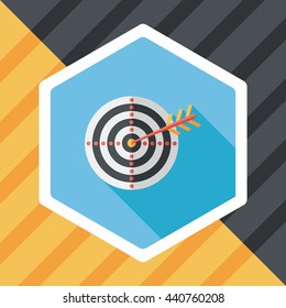 target flat icon with long shadow,eps10