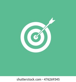 Target Flat Icon On Green Background