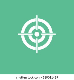 Target Flat Icon On Green Background