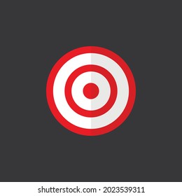 Target flat icon on grey background