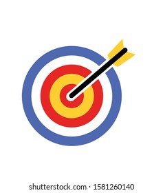 Target flat icon on white vector isolated eps 10