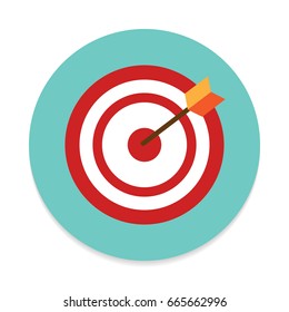 Target flat icon. Round colorful button, Goal circular vector sign. Flat style design