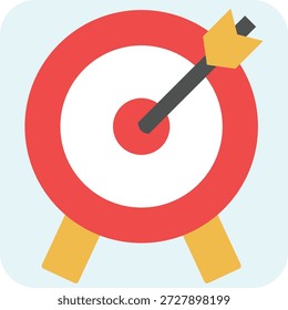 Icono plano de destino. Ilustración vectorial. Vector de ilustración de objetivos.