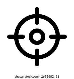 Icono de contorno mínimo plano objetivo que representa el objetivo, el enfoque y el diseño moderno de logros
