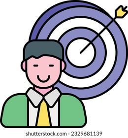 Diseño de iconos de esquema plano de destino