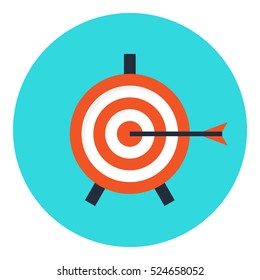 Target Flat Vector. Aim icon. Successful shoot. Darts target aim icon on white background. Goal illustration.