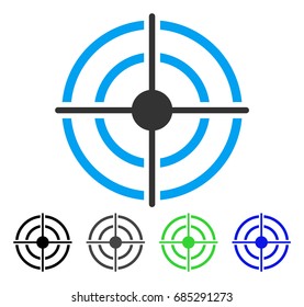 Target flat vector pictograph. Colored target gray, black, blue, green pictogram variants. Flat icon style for web design.