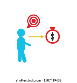 target focus concept, strategy illustration.