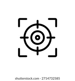 Objetivo en foco con el icono de puntos de mira y corchetes