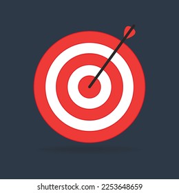 Target focus icon on background. Business marketing goal. Vector illustration 