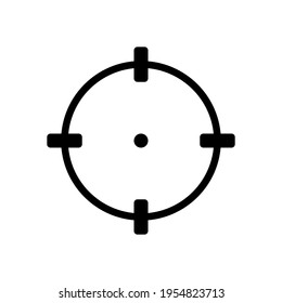 Target, focus on the objective, simple icon. Black icon on white background