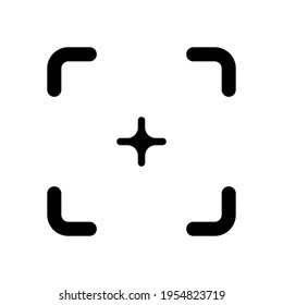 Target, focus on the objective, simple icon. Black icon on white background