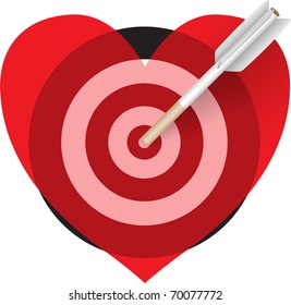 target in the form of red hearts smitten cigarette