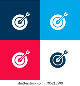 Target four color material and minimal icon logo set in red and blue