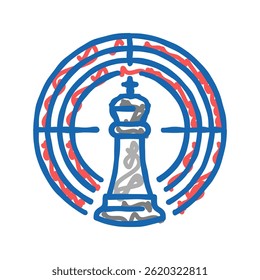 target of game doodle icon sketch vector. target of game sign. isolated symbol illustration