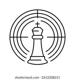 target of game line icon vector. target of game sign. isolated contour symbol black illustration