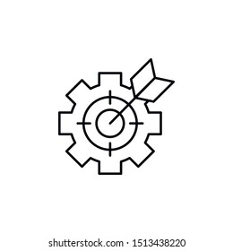 Target, gear icon. Element of business icon. Thin line icon