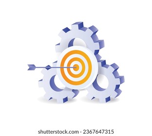 Target with gear illustration flat illustration concept