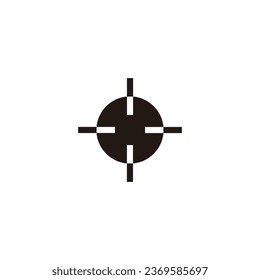 Destino, símbolo geométrico simple vector de logotipo